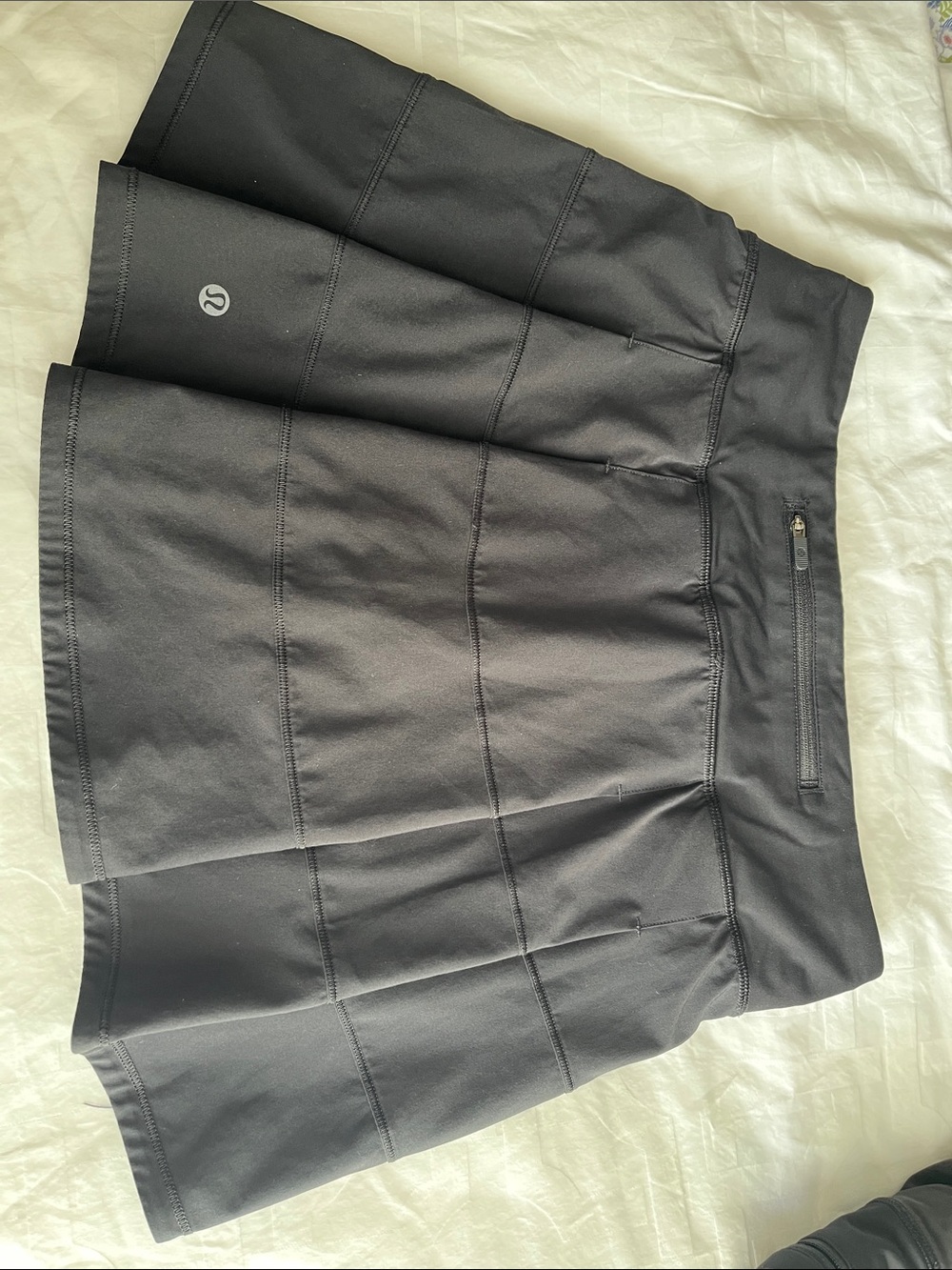lululemon athletica Black Skater Tennis Skirt with Zip Pocket